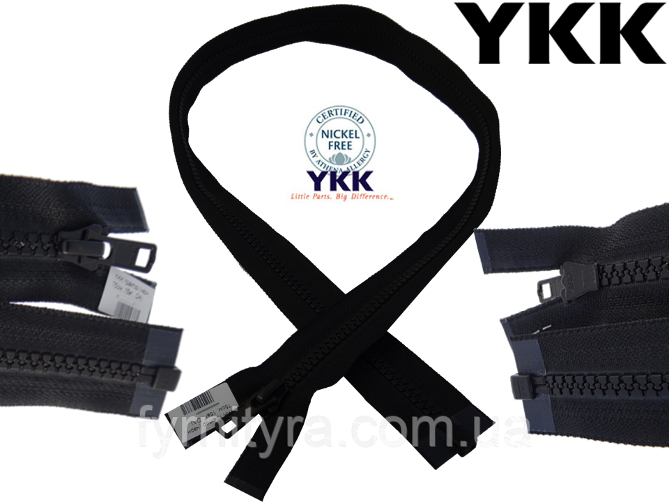 Блискавка трактор YKK 75 см чорна DA 1 тіканок, фото 1