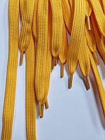 Шнурки плоский чехол поліестер 10мм жовтий 1,25м