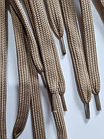 Шнурки плоский чехол поліестер 10мм темно-бежевий 1,25м