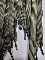 Шнурки плоский чехол поліестер 10мм хакі 1,25м