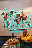 Деревянная карта мира на стену с подсветкой 250х150 см, фото 3
