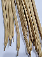 Шнурки плоский чехол поліестер 10мм бежевий 1,25м