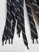 Шнурки плоский чехол поліестер 10мм чорний+білий 1,25м