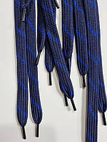 Шнурки плоский чехол поліестер 10мм синій+волошка 1,25м