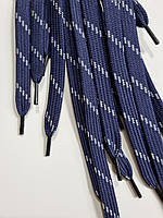 Шнурки плоский чехол поліестер 10мм синій+сірий 1,25м