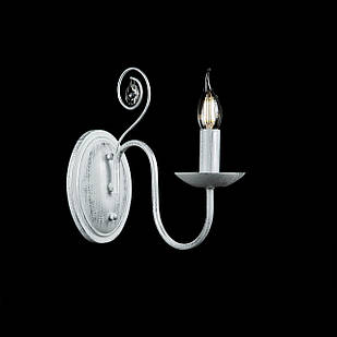 Класична бра-свічка на 1 лампу Е14 біла з сріблом VL-B30223/1W (WT+SL)