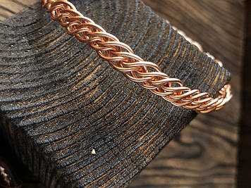 Мідний медичний плетений браслет Гармонія