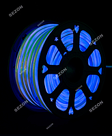 Новорічна світлодіодна гірлянда Гнучкий неон 50 м, 2-х сторін, синій (+5 реле, статичний)