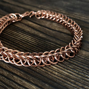 Браслет медичний мідний Полуперсидское плетіння