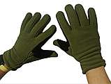 Рукавиці тактичні флісові зимові ЗСУ статутні в чохлі, фото 4