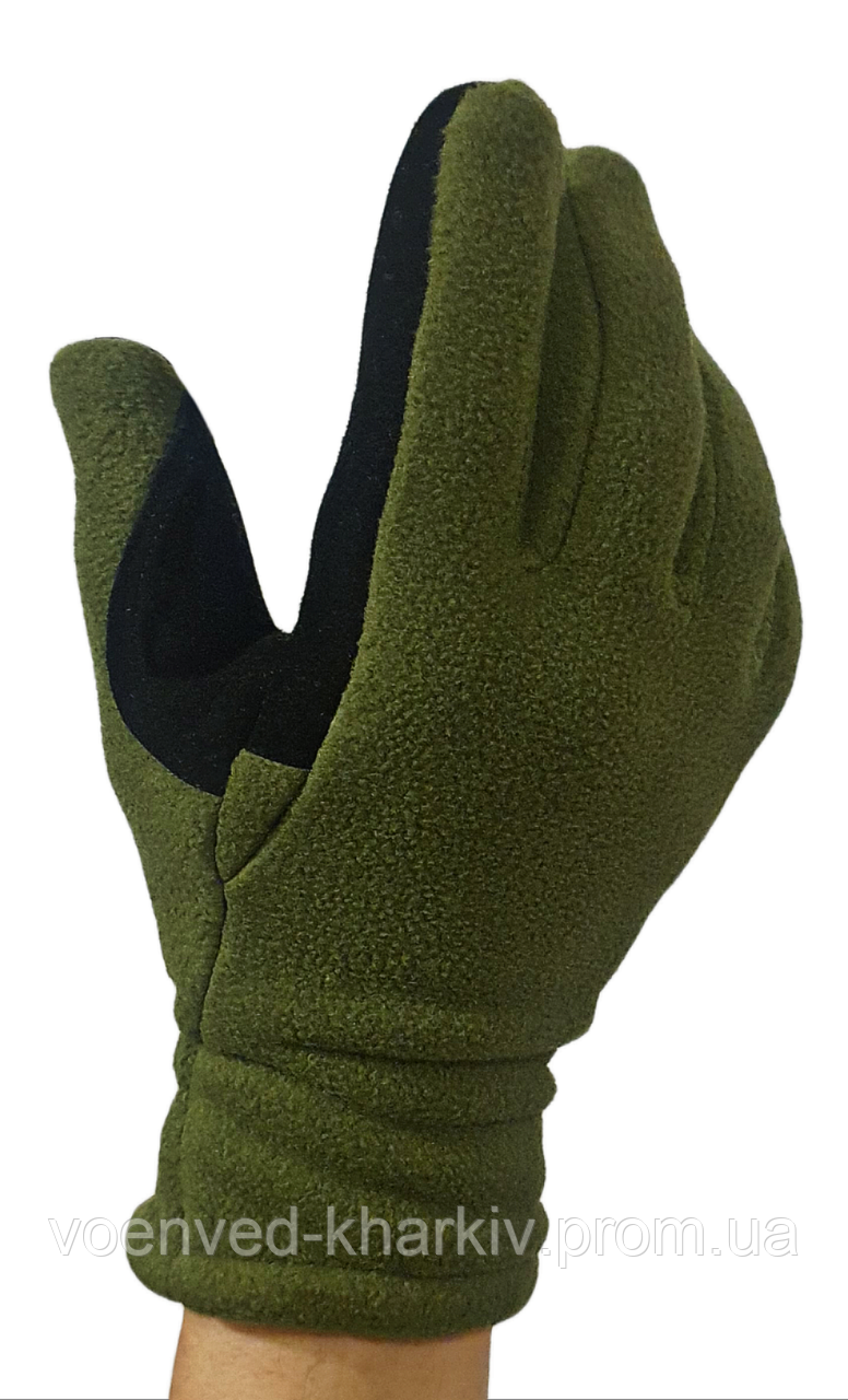 Рукавиці тактичні флісові зимові ЗСУ статутні в чохлі, фото 1