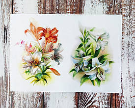 Декупажна карта А-4 "Лілії". 1 шт