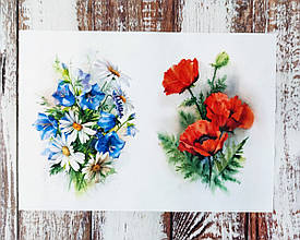 Декупажна карта А-4 "Польові квіти". 1 шт