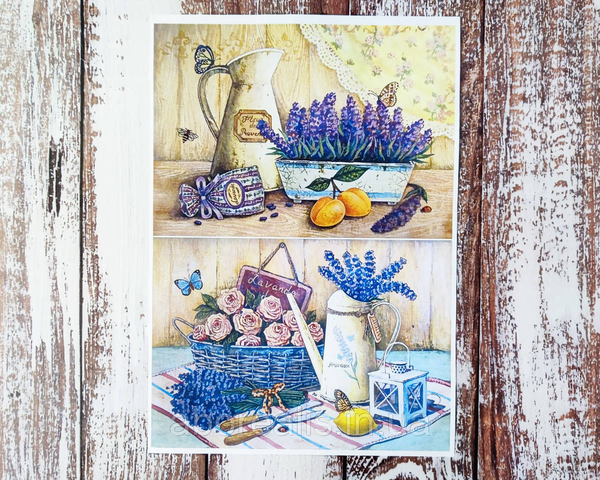 Декупажна карта А-4 "Прованс". 1 шт, фото 1