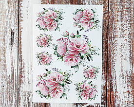 Декупажна карта А-4 "Троянди". 1 шт