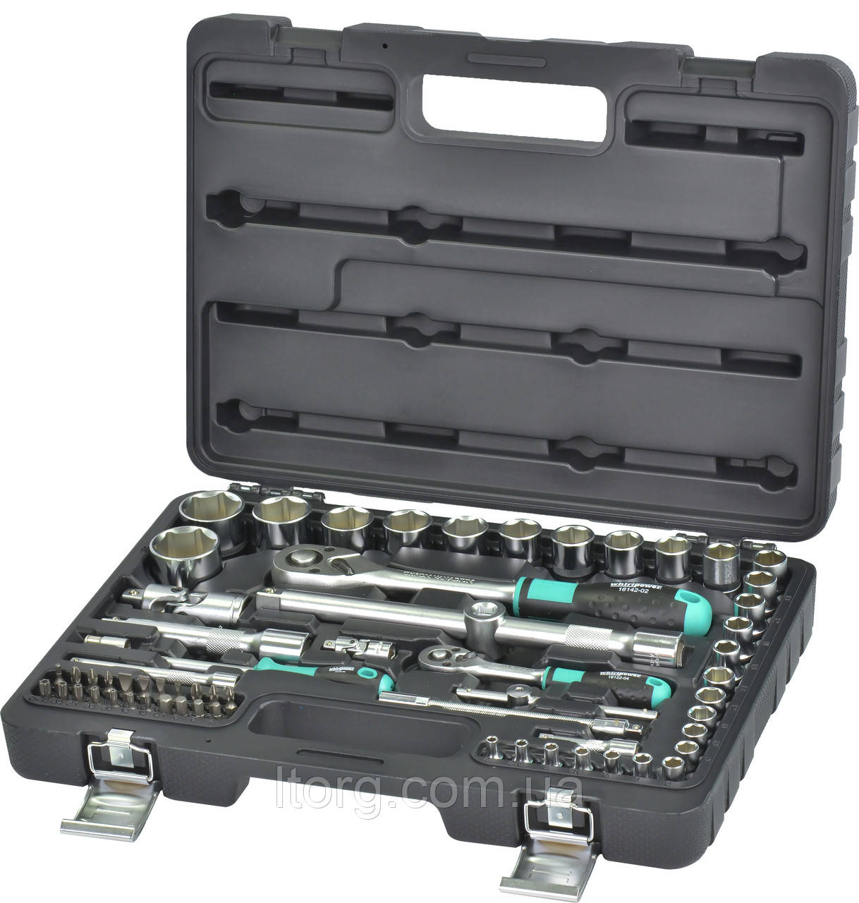 Whirlpower Набір головок 1/4"-1/2" 62од.10-32 мм пластик.кейс