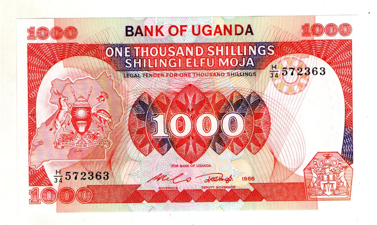 Уганда 1.000 шилінгів 1986 рік стан UNC