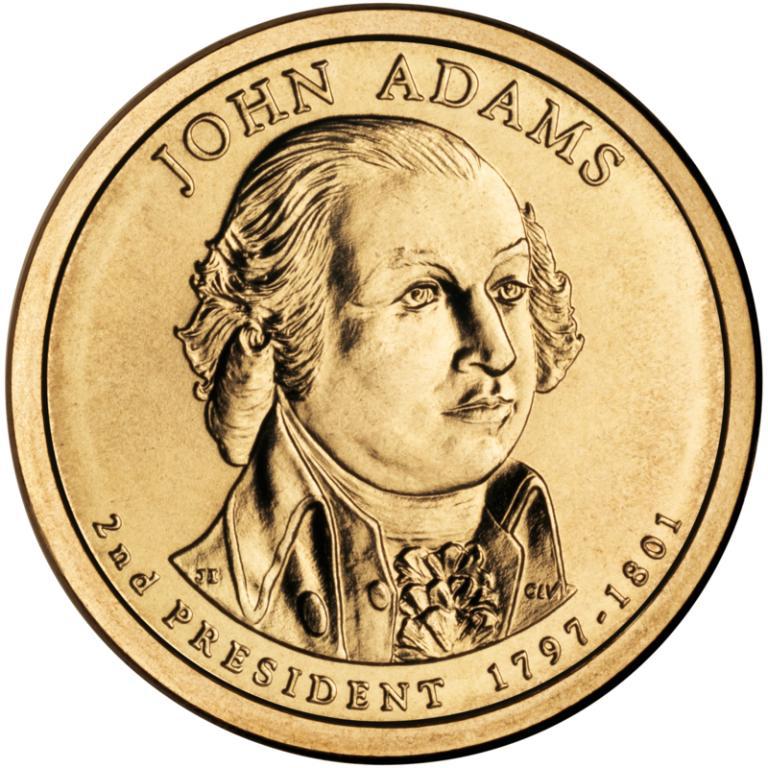 Монета США 1 долар 2007, 2 президент Джон Адамс 1797-1801