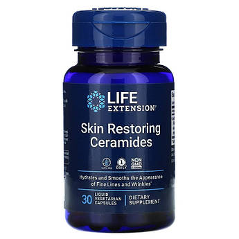 Life Extension, Кераміди для відновлення шкіри, Skin Restoring Ceramides, 30 капсул вегетаріанських