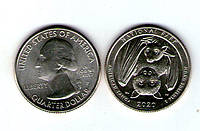 Монета США Национальный парк Американского Самоа 51-й парк 25 центов 2020 год