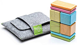 Дерев'яний магнітний конструктор-антистрес офіс Tegu Pocket Pouch Magnetic Wooden Block Set