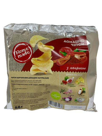 Чіпси картопляні з паприкою Home made, 67 г