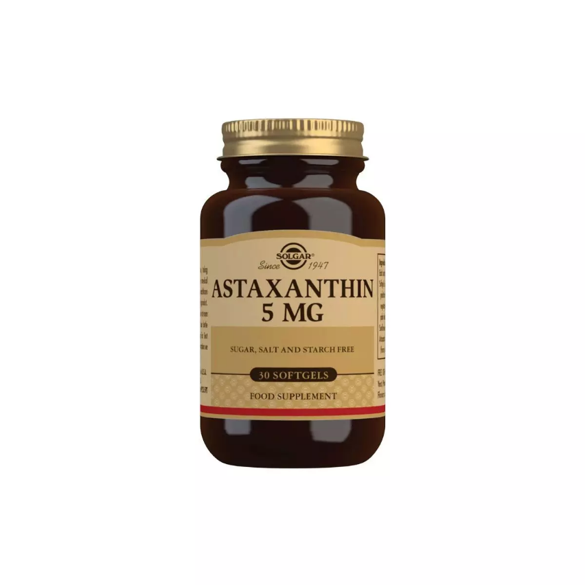 Астаксантин, Natural Astaxanthin, Solgar, 5 мг, 30 желатинових капсул