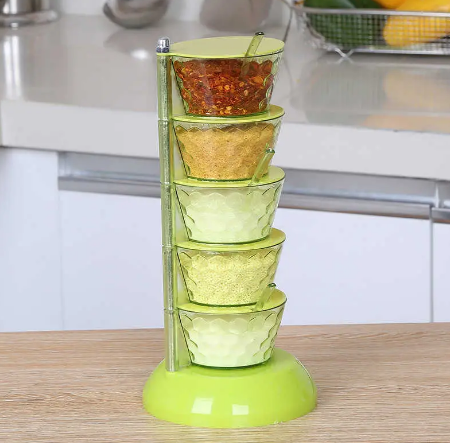 Набор Емкостей для Специй-стойка для Приправ и Специй с 5 Чашами ...