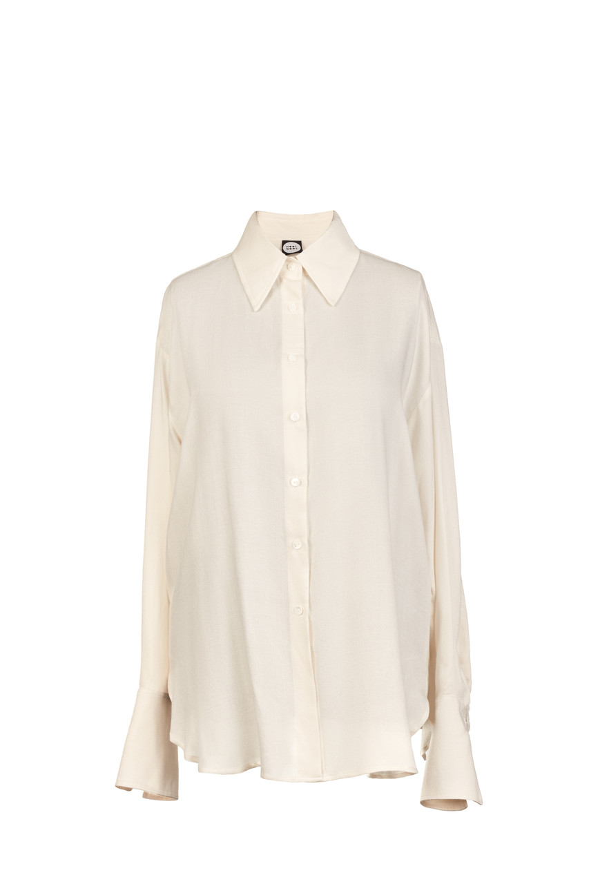 Сорочка жіноча тепла молочна oversize WOOLBOOK