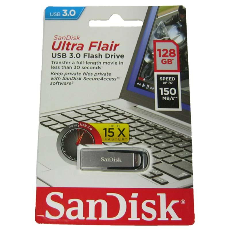 Флешка 128Gb SanDisk Ultra Flair USB3.0 (150Mb/s)