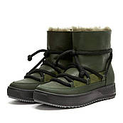 Уггі чоловічі Babylon Україна 40 розмір хакі теплі зимові модні шкіряні черевики на хутрі чоловіче взуття зима