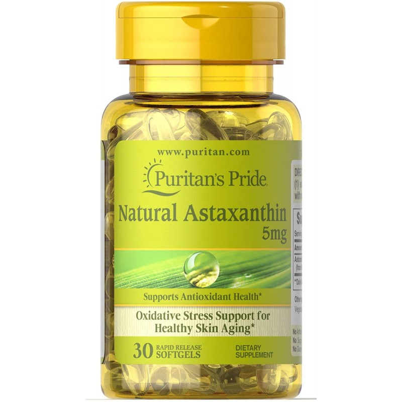 Астаксантин, Natural Astaxanthin 5 mg 30caps