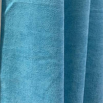 Шторна тканина мікровелюр на метраж, колір блакитний, висота 3м (Petek-351), фото 5
