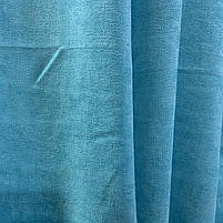 Шторна тканина мікровелюр на метраж, колір блакитний, висота 3м (Petek-351), фото 6
