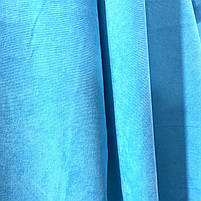 Тканина для штор Petek-351 Блакитний 3 м мікровелюр однотонний, штори для залу та вітальні на метраж, фото 4