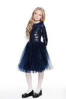 Ошатне дитяче підліткове плаття з пишною спідницею для дівчинки Lukas синє розмір 170