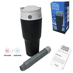 Портативний міні кондиціонер чорний повітряна система опалення та охолодження 2в1 вентилятор обігрівач