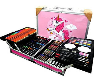 Набір для малювання художній набір у валізці 145 предметів Рожевий поні 196257, фото 1