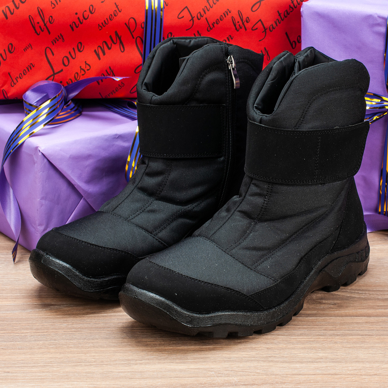 Дутики чоловічі 09-51B Чорні, фото 1