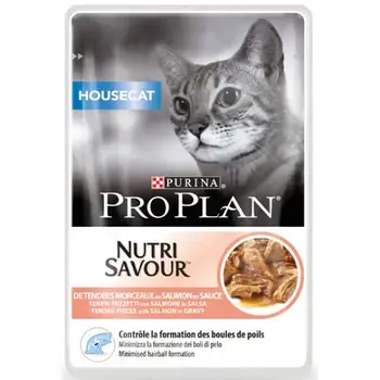 Консерва Purina Pro Plan Cat Nutrisavour Housecat для кішок, з лососем, 85 г