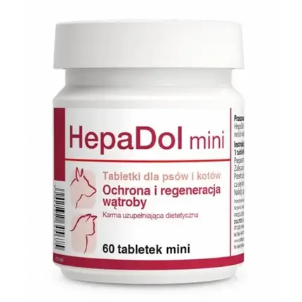 Таблетки Dolfos HepaDol Mini для здоров'я печінки для собак дрібних порід та котів, 60 таб, фото 2