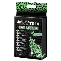 Соевый наполнитель AnimAll Tofu Green Tea с ароматом зеленого чая, для кошек, 6 литров (2,6 кг)