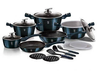 Набір посуду BERLINGER HAUS Aquamarine Metallic Line 18пр Колір синій 7036BH