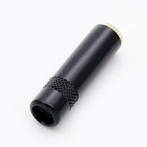 Штекер конектор під паяння R Connector Jack 3.5 мм Female (мама) TRS Black, метал, фото 4