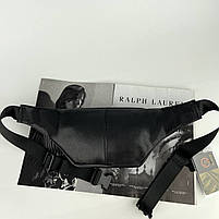 Чоловіча шкіряна поясна сумка бананка на пояс та через плече H. T Leather чорна, фото 6