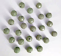 Бусинки (звина) турманієві (М-02-10) багатогранні, м'ячики, Зелені, поштучно