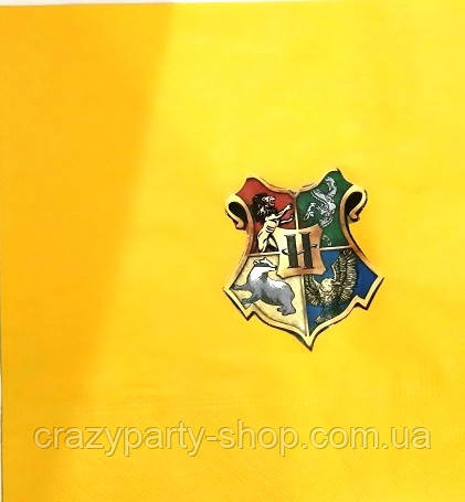 Салфетка праздничная бумажная Гарри Поттер желтая