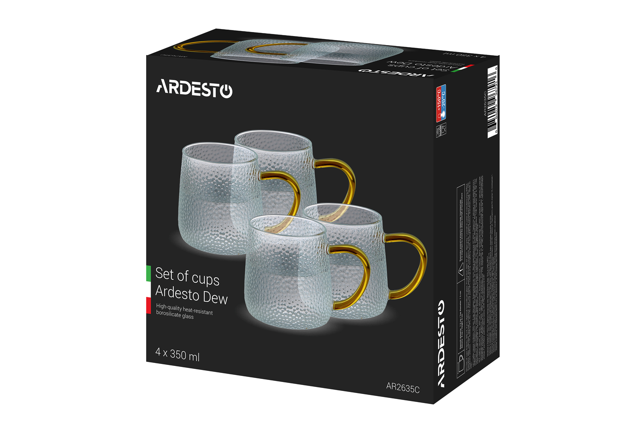Набір чашок 350мл ( 4 чашки) ARDESTO Dew AR2635C, фото 1