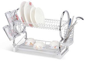 Сушарка зі сталі для посуду настільна Edenberg EB-2112 Хромована сталь