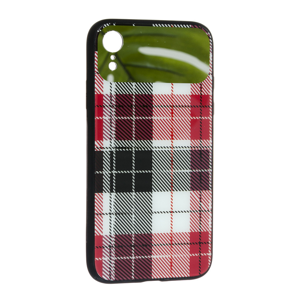 Glass Case Burberry Mirror Apple iPhone Xr Red ID